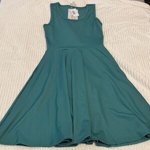 Women’s Teal Green Sleeveless Tank Top Dress with Pockets